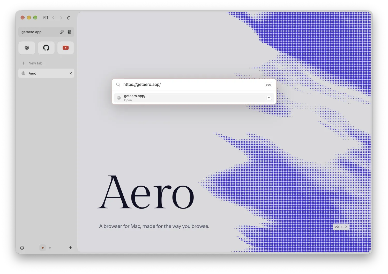 The address bar open over the current page in Aero.